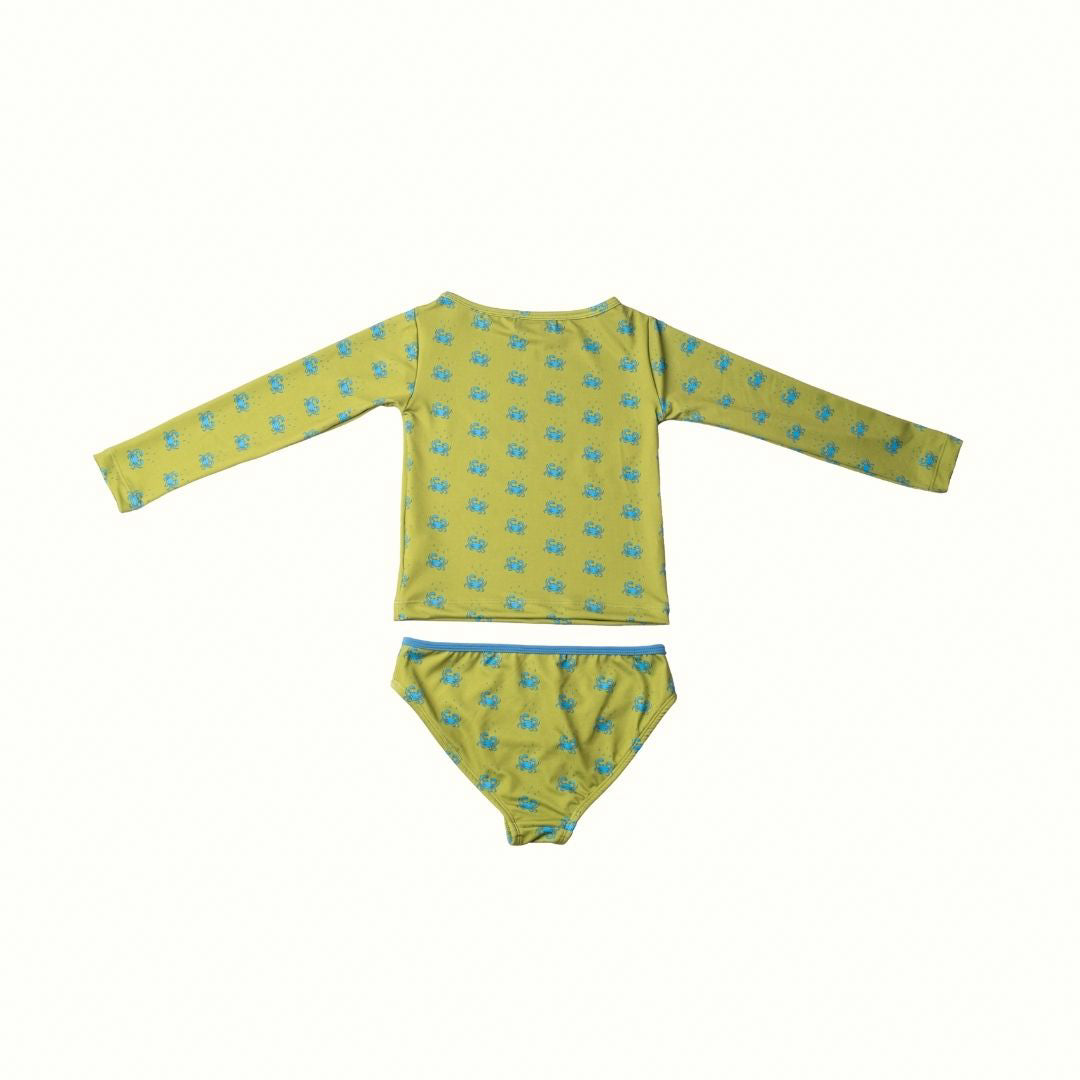 LULU CRAB LONG SLEEVES BIKINI SET - KHAKI
