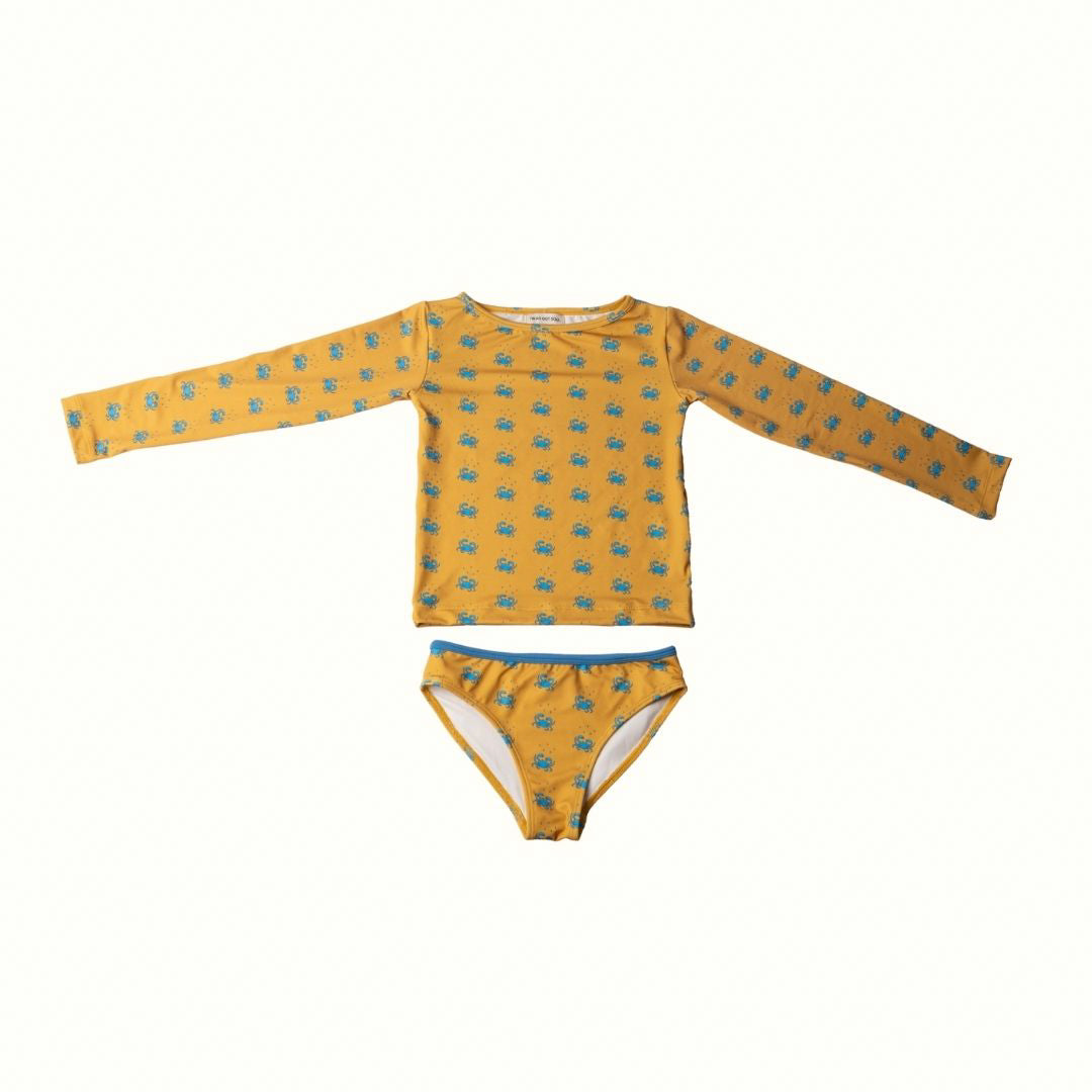 LULU CRAB LONG SLEEVES BIKINI SET - BISCUIT