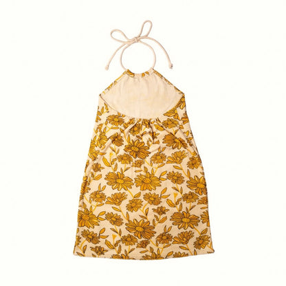 SUNFLOWER HALTER TERRY DRESS - IVORY