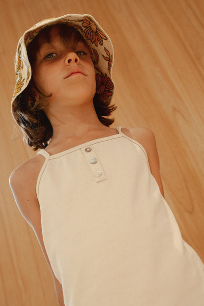 SUNFLOWER TERRY BUCKET HAT - BEIGE