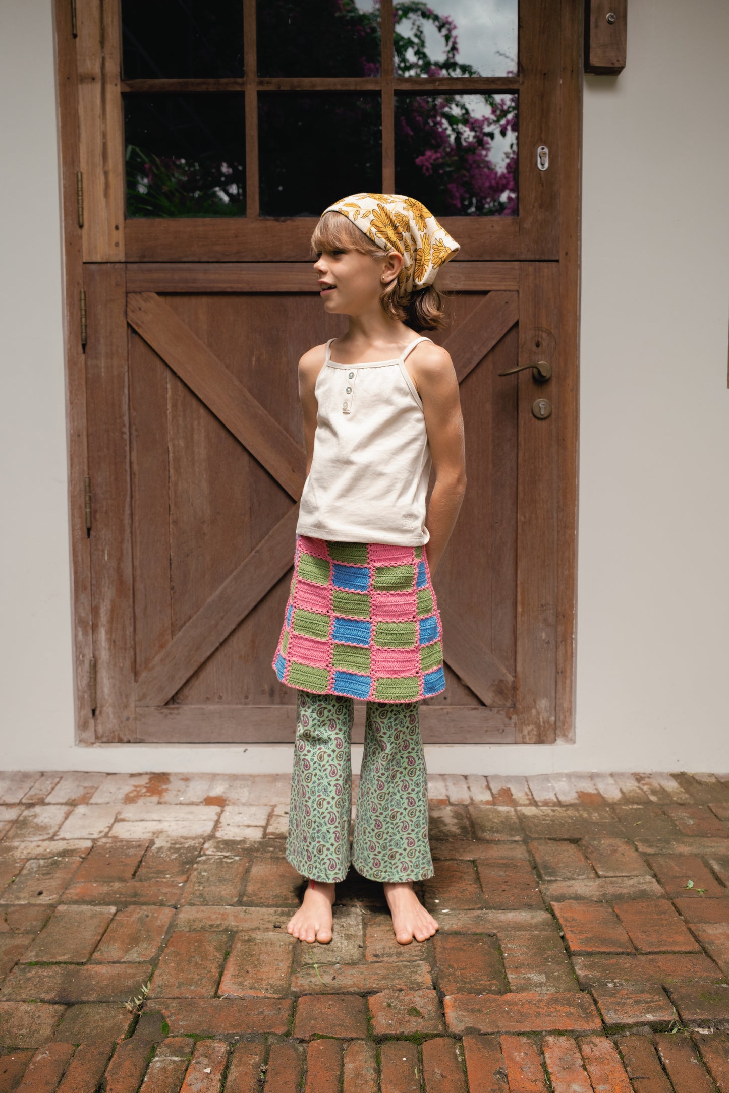 SUNFLOWER TERRY BANDANA - BEIGE