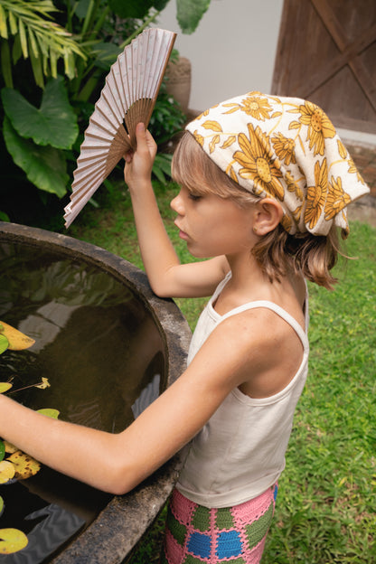SUNFLOWER TERRY BANDANA - BEIGE
