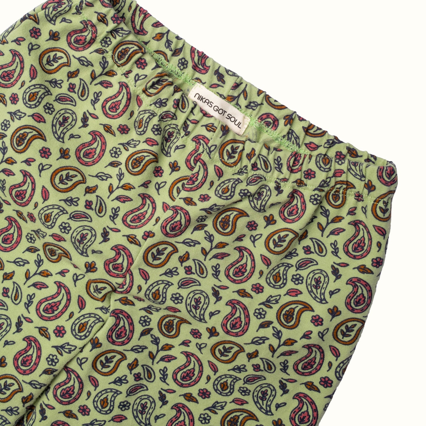 SUNNY PAISLEY FLARE PANTS - GREEN