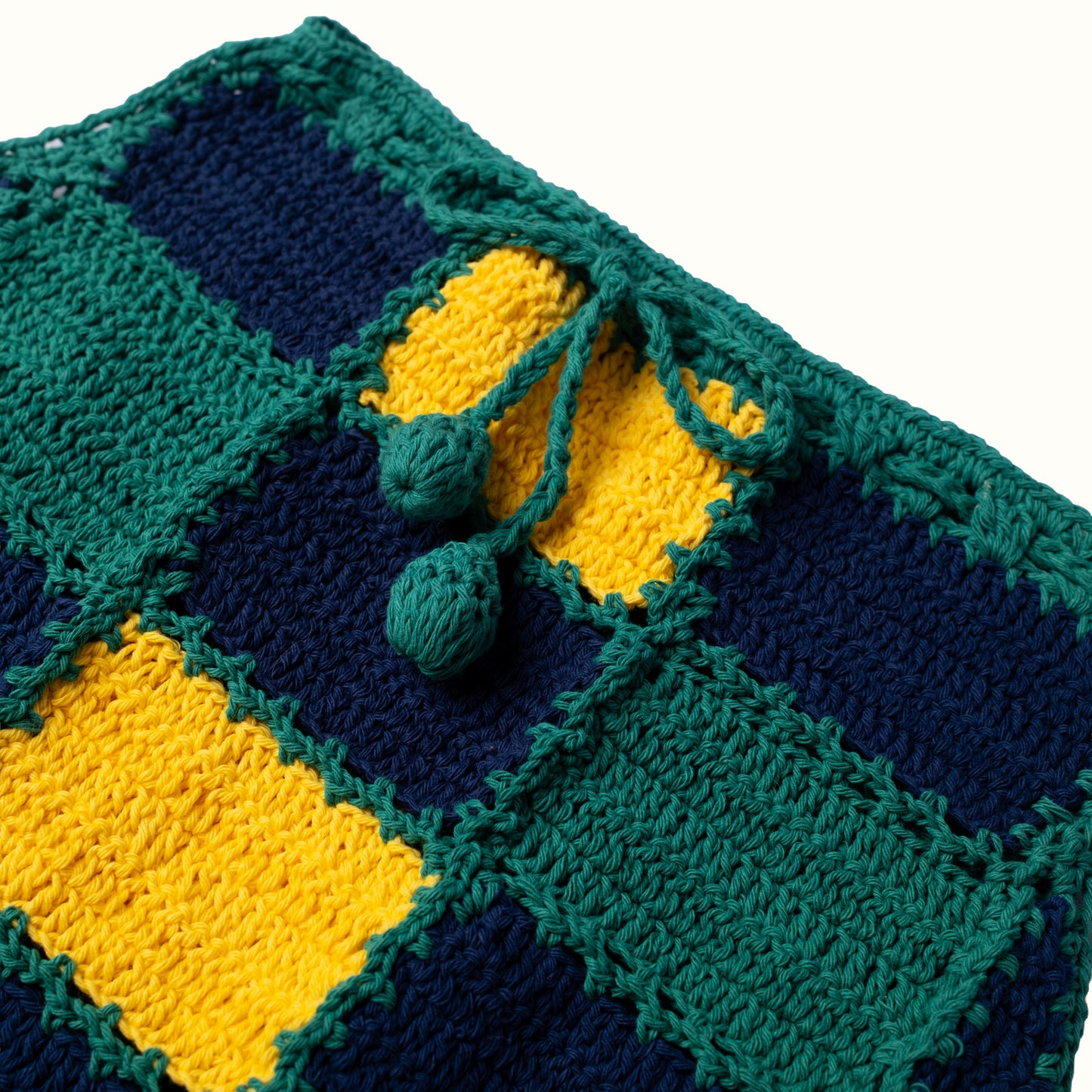 SUNFLOWER PATCH CROCHET SKIRT HANDMADE - GREEN