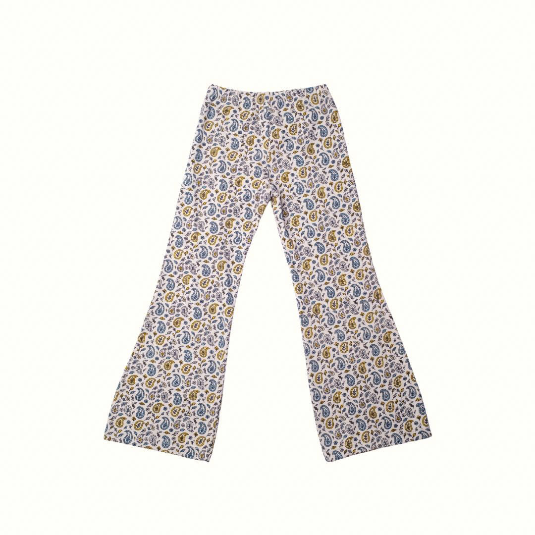 SUNNY PAISLEY FLARE PANTS - GREY