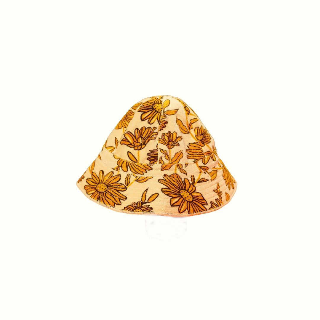 SUNFLOWER TERRY BUCKET HAT - BEIGE
