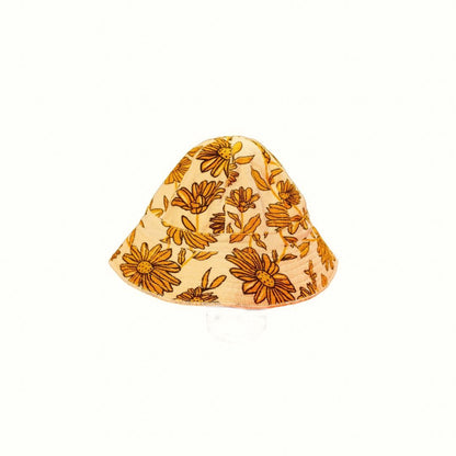 SUNFLOWER TERRY BUCKET HAT - BEIGE