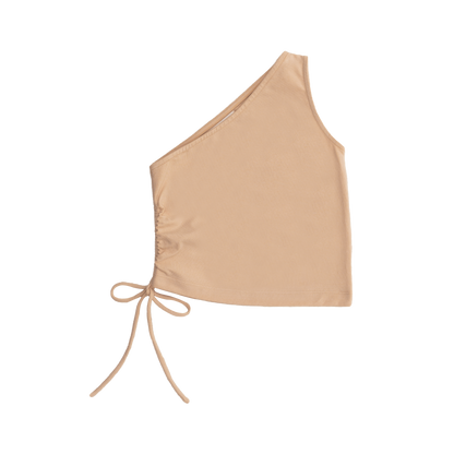 LILY ONE SHOULDER TOP BEIGE