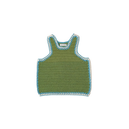 SANTI CROCHET RUNNING TOP HANDMADE - KHAKI GREEN - nikasgotsoul