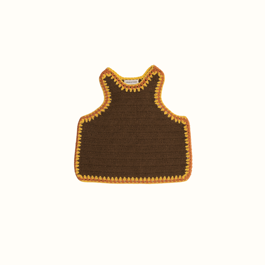 SANTI CROCHET RUNNING TOP HANDMADE - BROWN - nikasgotsoul