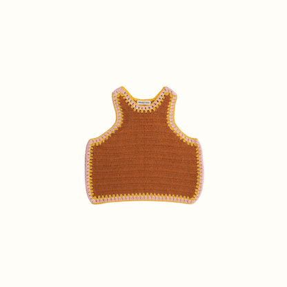 SANTI CROCHET RUNNING TOP HANDMADE - PEACH - nikasgotsoul