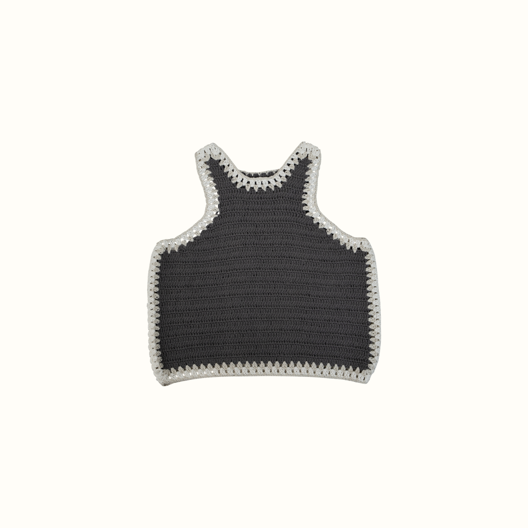 SANTI CROCHET RUNNING TOP HANDMADE - GREY - nikasgotsoul
