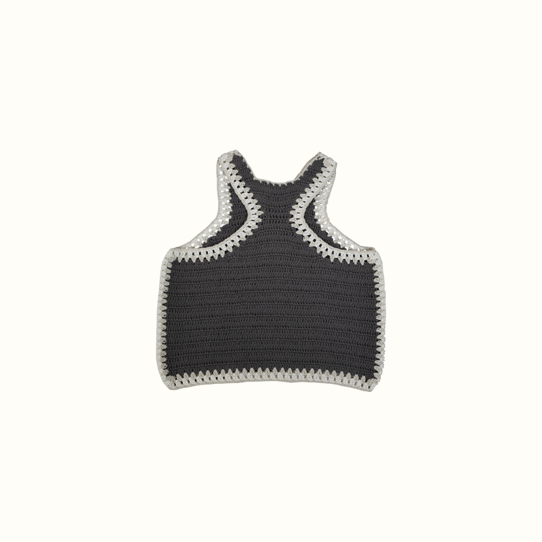 SANTI CROCHET RUNNING TOP HANDMADE - GREY - nikasgotsoul