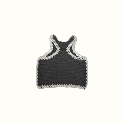 SANTI CROCHET RUNNING TOP HANDMADE - GREY - nikasgotsoul