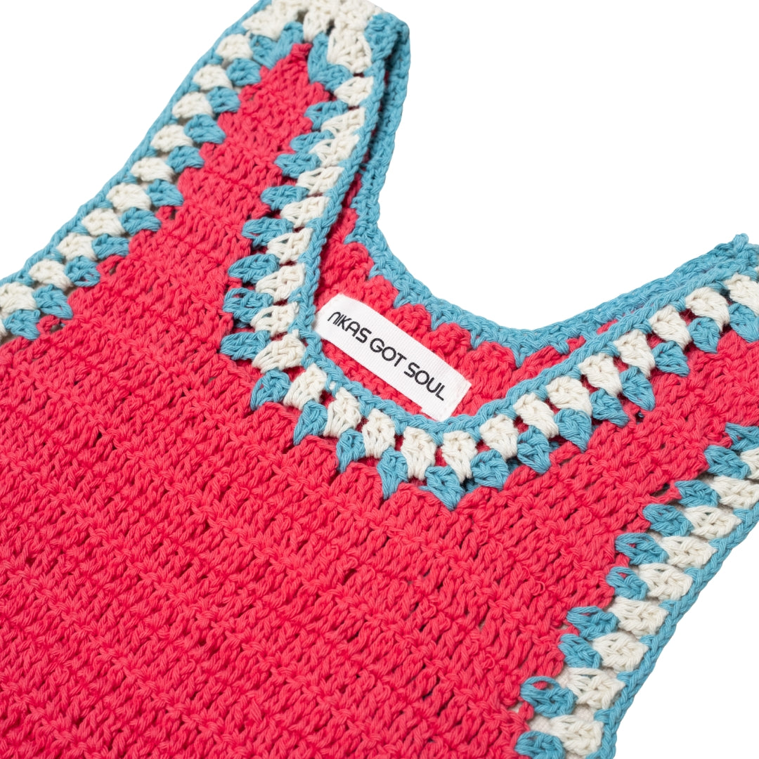 SANTI CROCHET RUNNING TOP HANDMADE - LYCHEE PINK - nikasgotsoul