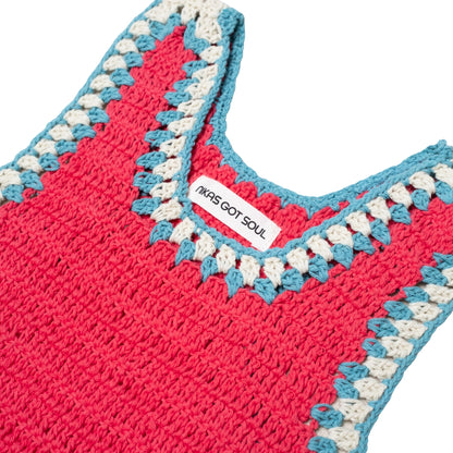 SANTI CROCHET RUNNING TOP HANDMADE - LYCHEE PINK - nikasgotsoul