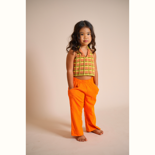 SUMMER BEACH CROCHET TOP ORANGE - nikasgotsoul