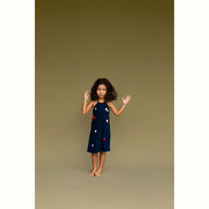 SUMMER PARTY TERRY FLOWER DRESS NAVY - nikasgotsoul