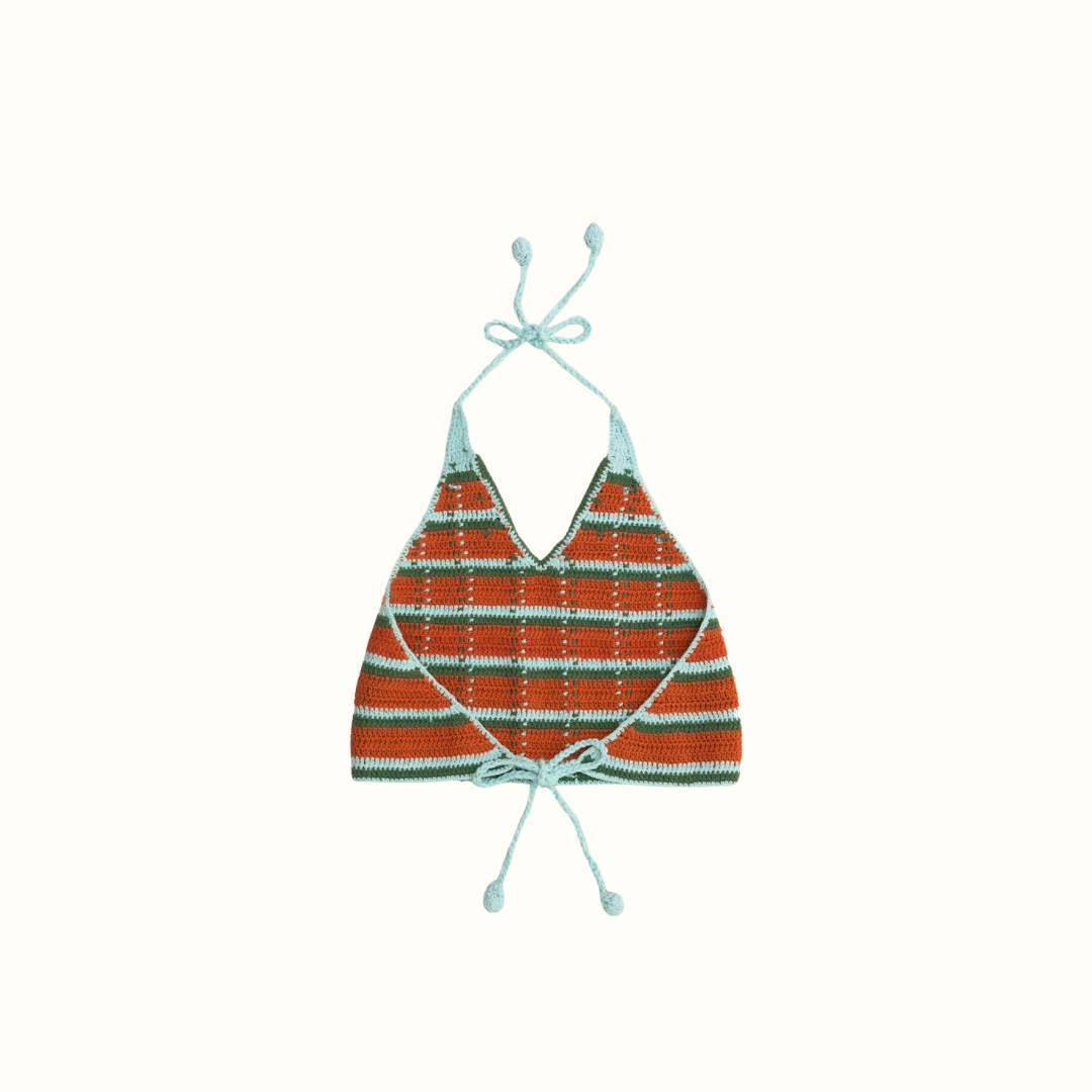 SUMMER BEACH CROCHET TOP MINT - nikasgotsoul