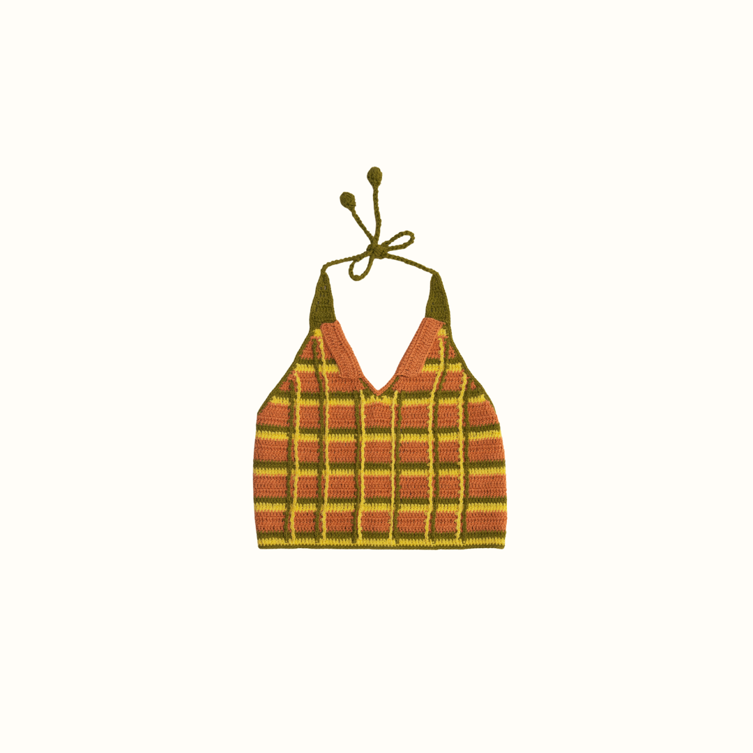 SUMMER BEACH CROCHET TOP ORANGE - nikasgotsoul