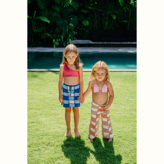 SUNFLOWER PATCH CROCHET SKIRT BLUE - nikasgotsoul