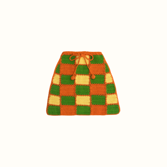 SUNFLOWER PATCH CROCHET SKIRT ORANGE - nikasgotsoul
