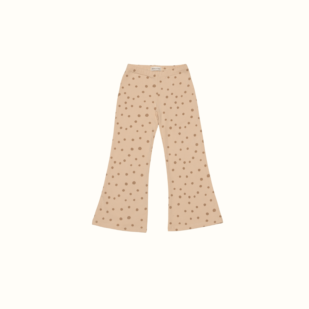 SUNNY DOTS FLARE PANTS BEIGE - nikasgotsoul