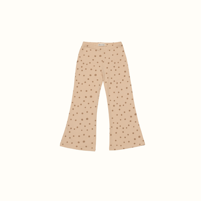 SUNNY DOTS FLARE PANTS BEIGE - nikasgotsoul