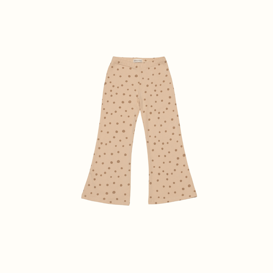 SUNNY DOTS FLARE PANTS BEIGE - nikasgotsoul