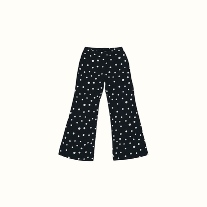SUNNY DOTS FLARE PANTS NAVY - nikasgotsoul