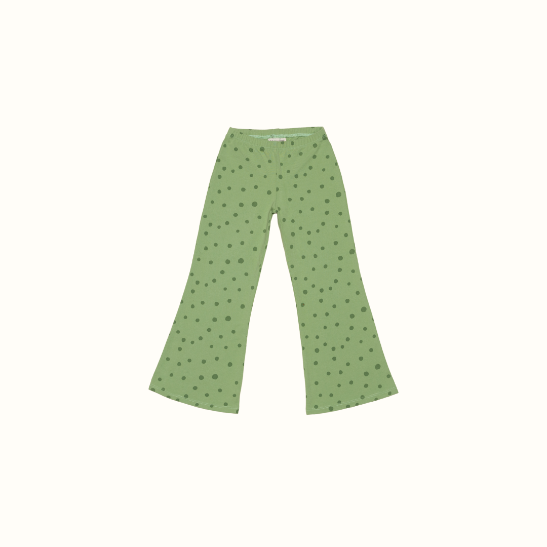 SUNNY DOTS FLARE PANTS GREEN - nikasgotsoul
